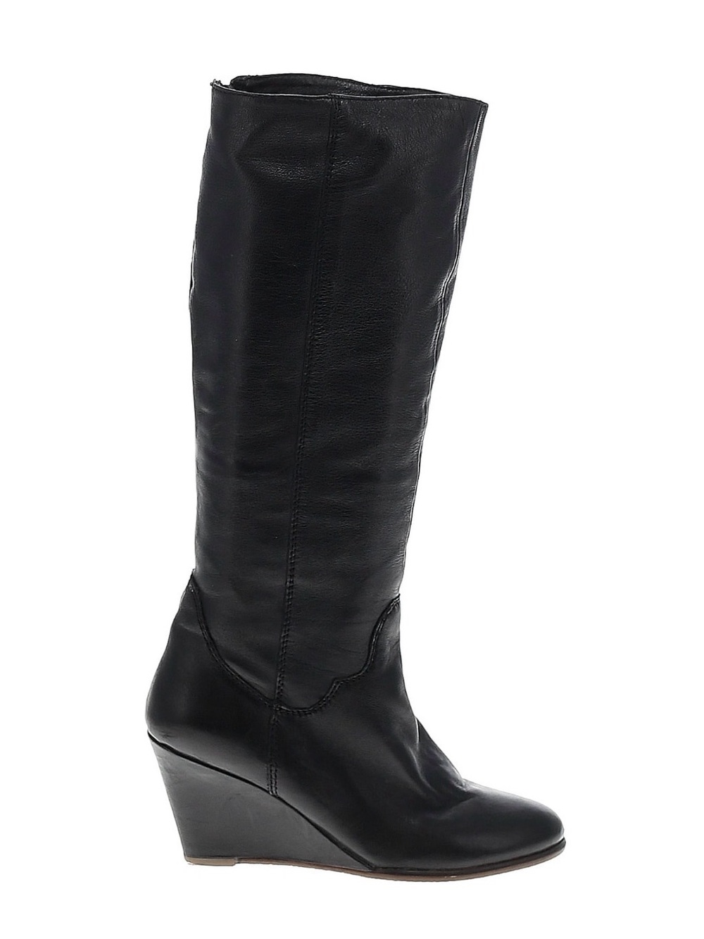 Steve Madden Black Knee-High Wedge Boots